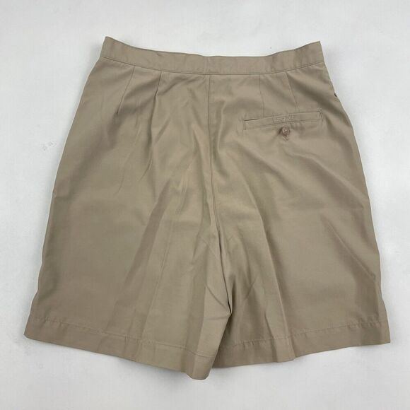 Liz Golf Khaki Flat Front Shorts Sz 4 Polyester Coolmax 28" Waist Activewear - Picture 4 of 4
